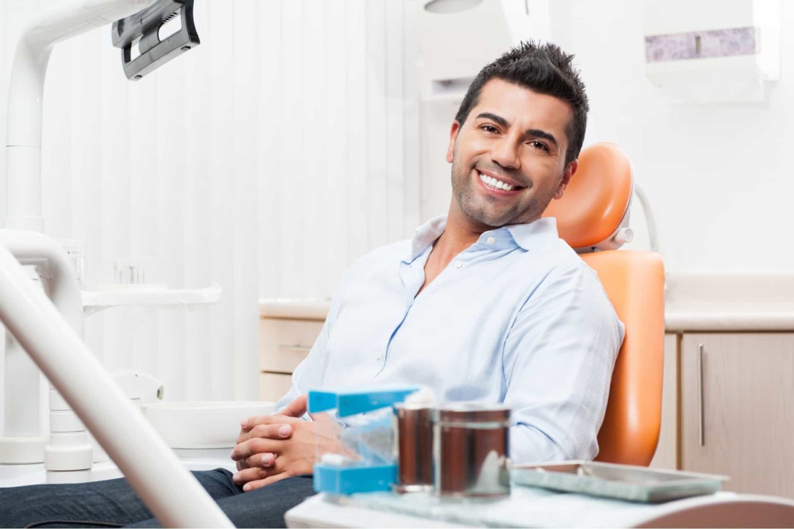 Man at the dentist for dental care